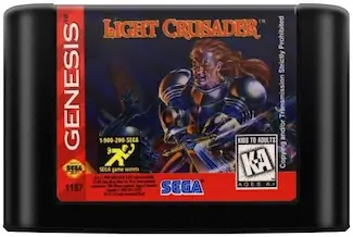 Light Crusader Sega Genesis cartridge - RPG with puzzles and magic combat