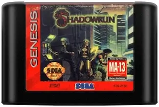 Shadowrun Sega Genesis RPG cartridge - cyberpunk adventure game