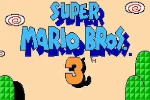 Super Mario Bros. 3 NES title screen – iconic platformer that revolutionized the Mario franchise.
