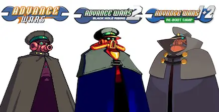 Advance Wars GBA villain Sturm from the Black Hole army in story cutscene