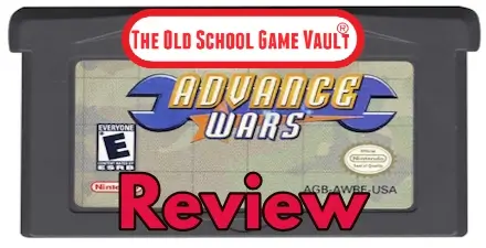 Advance Wars GBA review banner image with title screen from GameBoy Advance version