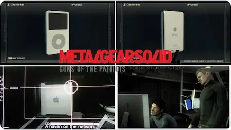 In-Game Advertising Example:  Apple iPods in Metal Gear Solid 4