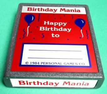 Birthday Mania - Rare Atari 2600 Game Cartridge Worth Money for Collectors and Retro Video Game Enthusiasts