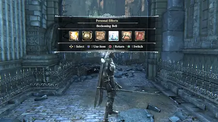 An action-packed scene from Bloodborne illustrating the challenging gameplay where players face enemies without the ability to pause, emphasizing constant tension and urgency.