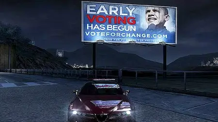 In-Game Advertising Example:  President Obama Ads in Burnout