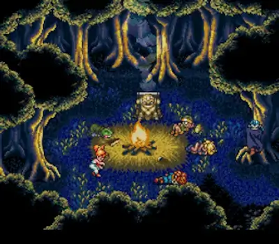 Chrono Trigger SNES gameplay showing party in battle mode