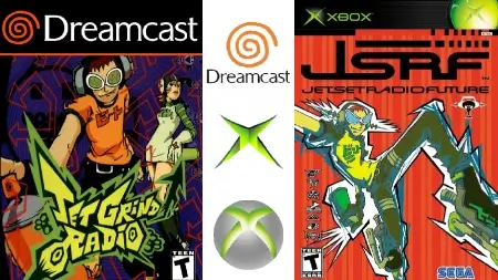 Jet Grind Radio on Sega Dreamcast compared to Jet Set Radio Future on Microsoft Xbox