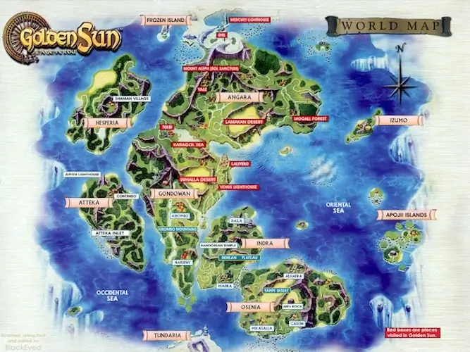 Golden Sun Game Overworld Map – RPG World Design