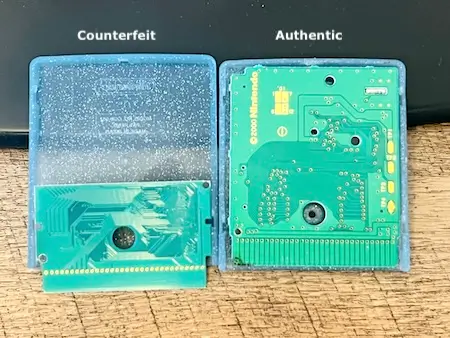 Pokemon Crystal Back of Game Board - Real Vs Fake