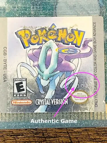 Game Boy Color Pokemon Crystal - Genuine Copy - Imprinted Front Label