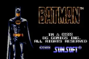 Batman NES intro screen – retro video game screenshot from Nintendo Entertainment System