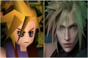 Final Fantasy VII original vs remake – Cloud Strife character comparison in classic and modern RPG gaming