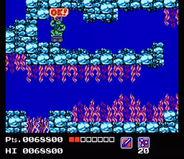 TMNT NES gameplay in the Dam level with Game Genie codes enabled