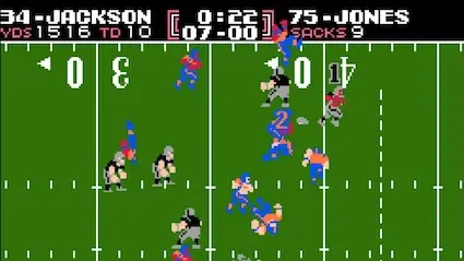 Tecmo Bowl NES gameplay – Bo Jackson running play in classic 8-bit football game