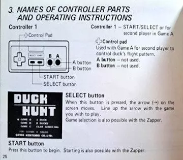 NES Duck Hunt game advertisement featuring dog and ducks – classic NES Zapper game