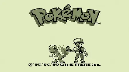 Pokémon 1996 Game Boy intro screen with Charmander and trainer — the beginning of the Pokémon success story