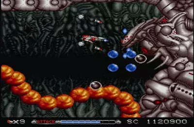 BioMetal SNES screenshot – unique shield-based SNES shmup