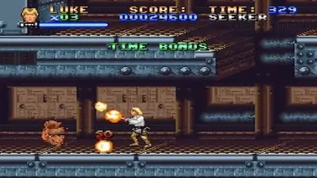 Luke Skywalker Star Wars SNES game screenshot – licensed Star Wars adaptation on Super Nintendo