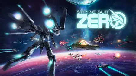 Strike Suit Zero game art – transforming space mech in sci-fi space combat