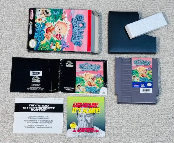 Brandon Perton's complete-in-box copy of Bonk's Adventure for the Nintendo NES.