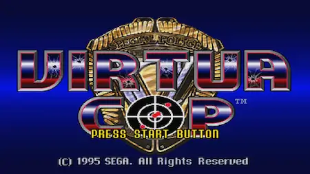 Virtua Cop Intro Screen – Saturn light gun game
