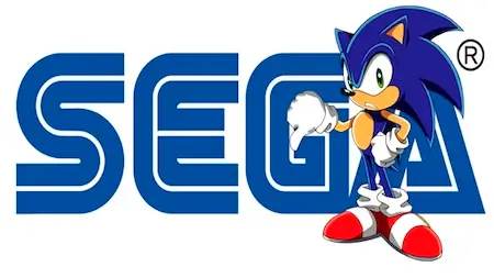 Sega logo with Sonic the Hedgehog – mascot for Sega Genesis during 1990s console wars