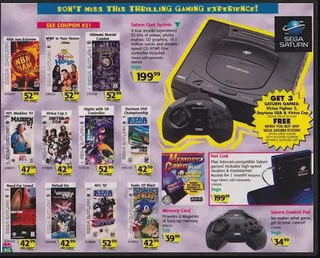 Sega Saturn advertisement – 1990s retro console marketing