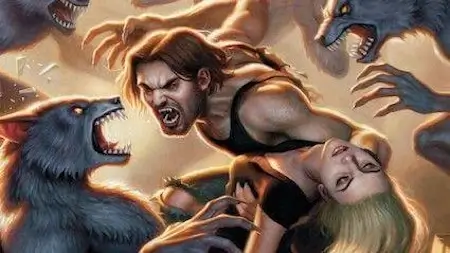 The Wolf Among Us artwork – Bigby Wolf battling werewolves in intense fight scene