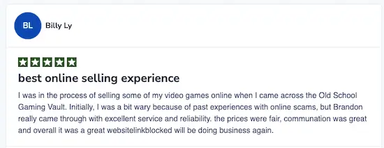 The best online selling experience – The Old School Game Vault