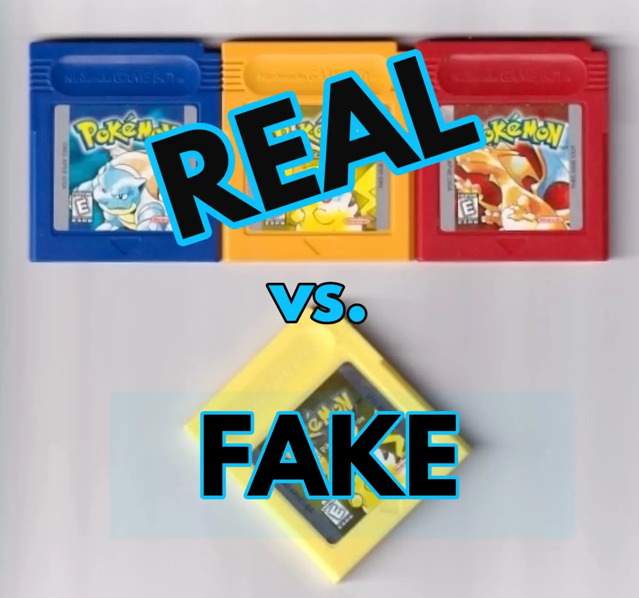 Pokémon Yellow — Real vs Fake Cartridge Comparison (Game Boy)