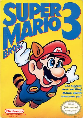 Super Mario Bros 3 NES box art – a best-selling classic from Nintendo's 8-bit era