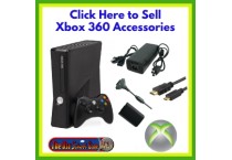 Boxed Xbox 360 console with controller and AV cables.