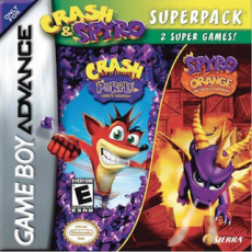 Crash and Spyro Superpack: Purple & Orange art work – 3D platformer for Nintendo Game Boy Advance