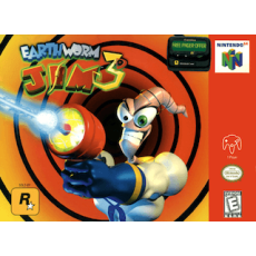 Earthworm Jim 3D N64 box art – retro game for Nintendo 64