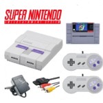 Super Nintendo console bundle with Super Mario World, 2 controllers, AV cable, and power adapter