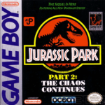 Jurassic Park 2 The Chaos Continues Game Boy box art – classic retro game for GameBoy