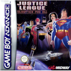 Justice League Injustice for All art work – action game for Nintendo Game Boy Advance