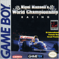 Nigel Mansell's World Championship Racing Game Boy box art – classic retro game for GameBoy