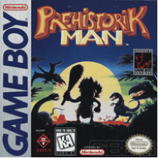 Prehistorik Man Game Boy box art – classic retro game for GameBoy