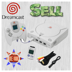 Sega Dreamcast console – system bundle with required cords, controller, and VMU