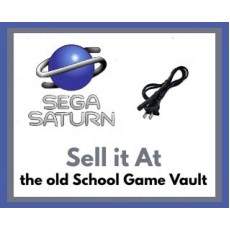Official Sega Saturn AC power cord for connecting console to wall outlet