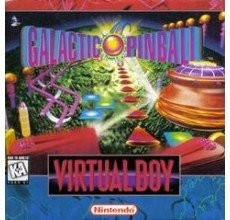 Galactic Pinball Virtual Boy cover art with space setting and 3D pinball machine theme