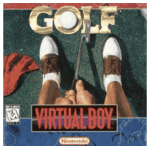 Golf Virtual Boy box art featuring golfer mid-swing against a red 3D background grid