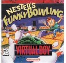 Nester’s Funky Bowling box art with Nester bowling in a cartoon alley with funky colors