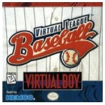 Virtual League Baseball box art with 3D batter mid-swing and scoreboard in background