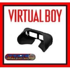 Virtual Boy visor accessory shown separately, padded shade part that attaches to console