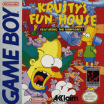 Krusty's Fun House Game Boy box art – classic retro game for GameBoy