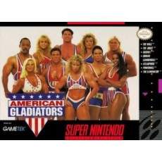 American Gladiators SNES box art – retro game for Super Nintendo