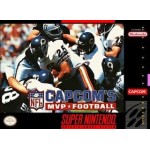 Capcom's MVP Football SNES box art – retro game for Super Nintendo