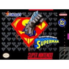 The Death and Return of Superman SNES box art – retro game for Super Nintendo